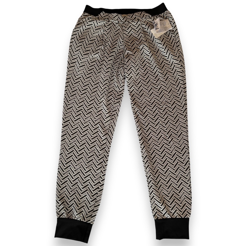 JOLT black white chevron jogger pants stretch waist size S NWT